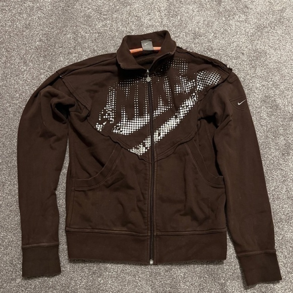 Vintage Nike Brown Shiny Graphic Jacket
